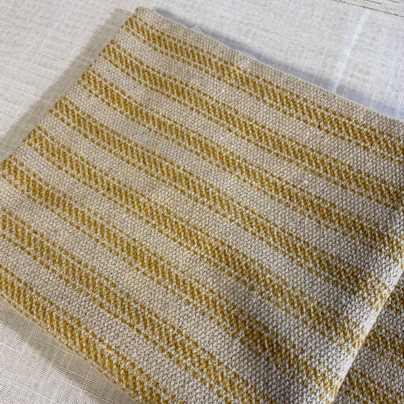 Yellow Ticking Stripe Decorative Pillow Cover 20x20 Zipper Closure Rizzy Home - Picture 7 of 11